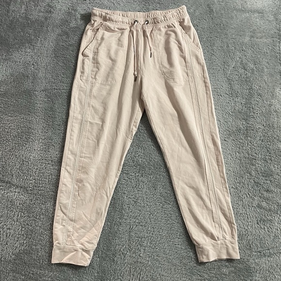 Anthropologie Saturday Sunday Jogger Pants Womens Medium Pink Stretch Drawstring - Picture 1 of 9